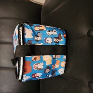 Pet Carrier with Dog Print - Blue
